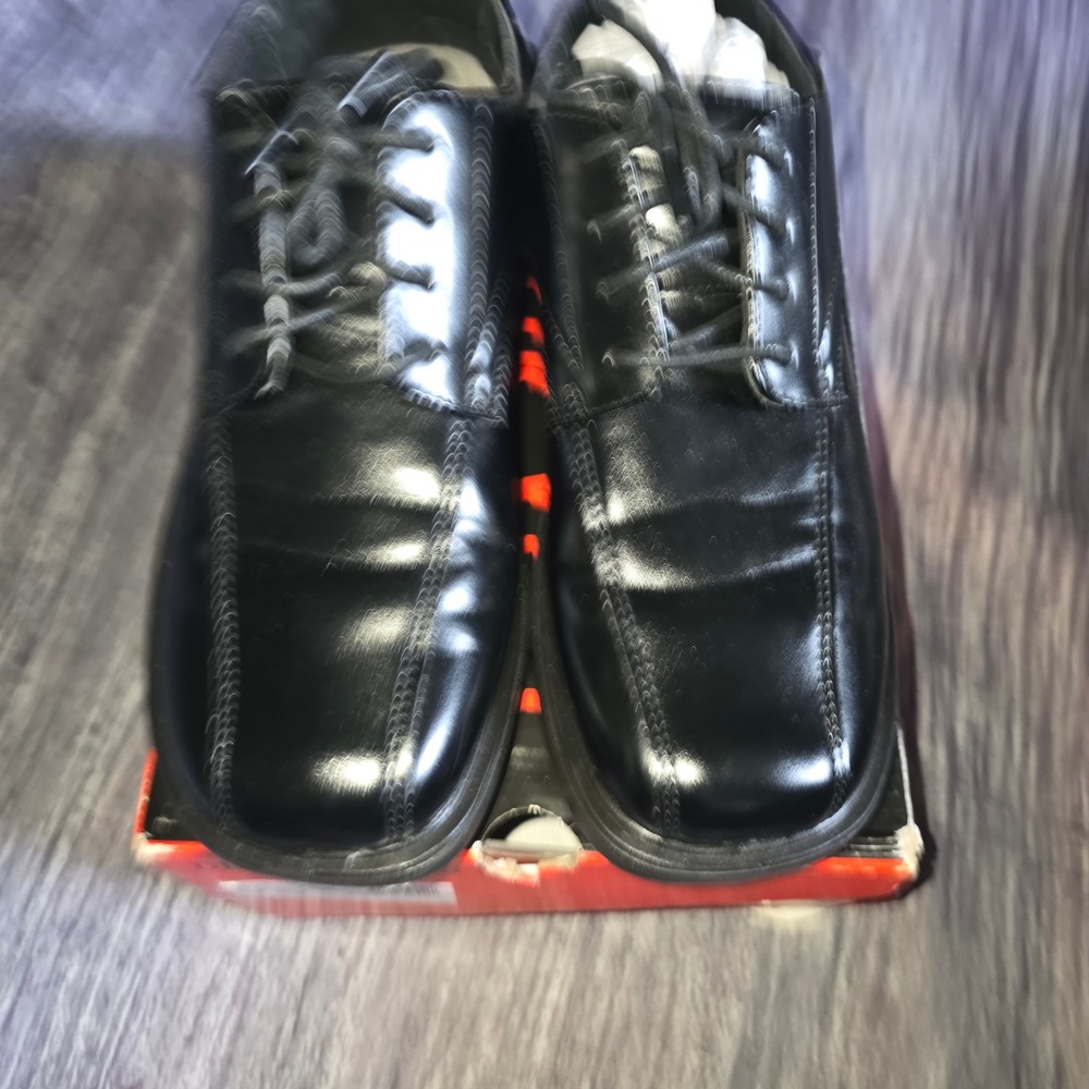 Deer Stags Gabe Black Boys Lace Up Oxford Dress Shoes Size 4.5 M Bicycle Toe